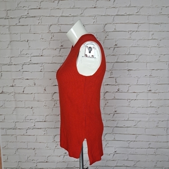 J.CREW red Ribbed Sleeveless Sweater - Picture 3 of 10